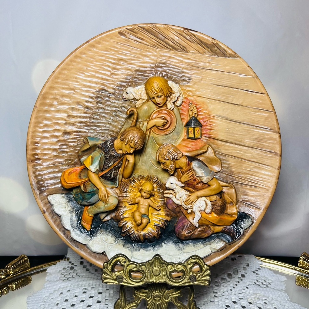 Fontanini Plate 1987 Limited Ed "O Come Let Us Adore Him"